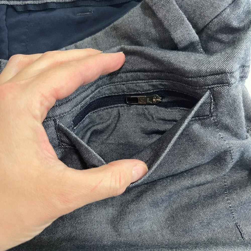 Lululemon Shorts Mens 28 Commission Chino‎ Gray Flat Front Gray Qwick Oxford